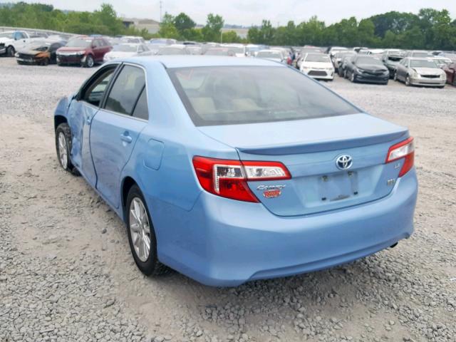 4T1BD1FK7CU024476 - 2012 TOYOTA CAMRY HYBR BLUE photo 3