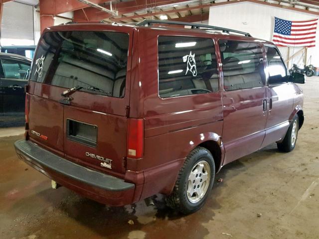 1GNEL19X34B104339 - 2004 CHEVROLET ASTRO MAROON photo 4