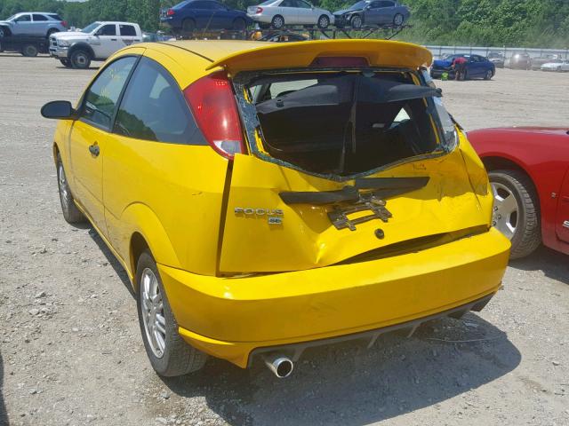 1FAFP31N27W159083 - 2007 FORD FOCUS ZX3 YELLOW photo 3