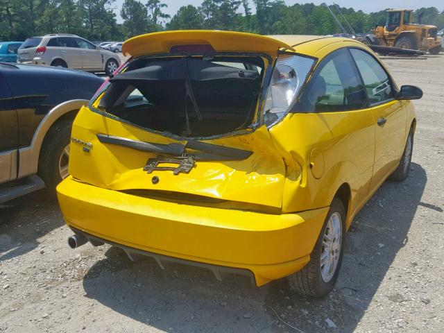 1FAFP31N27W159083 - 2007 FORD FOCUS ZX3 YELLOW photo 4