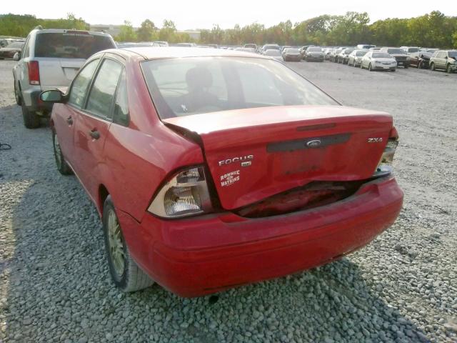 1FAFP34N95W126977 - 2005 FORD FOCUS ZX4 RED photo 3