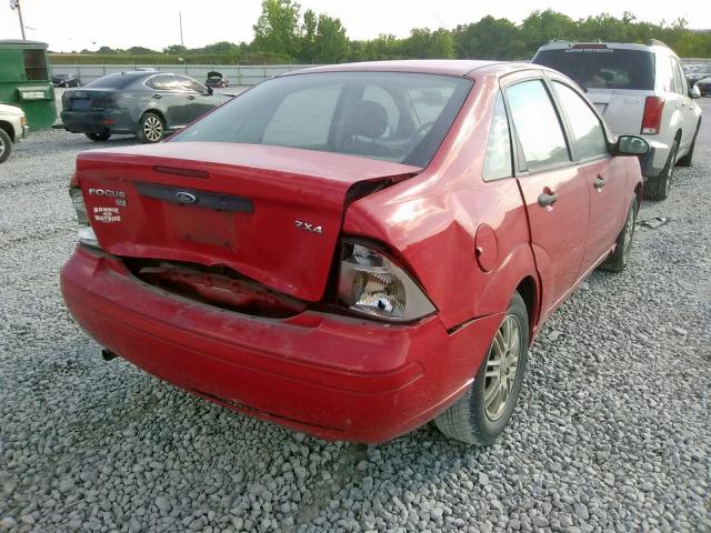 1FAFP34N95W126977 - 2005 FORD FOCUS ZX4 RED photo 4