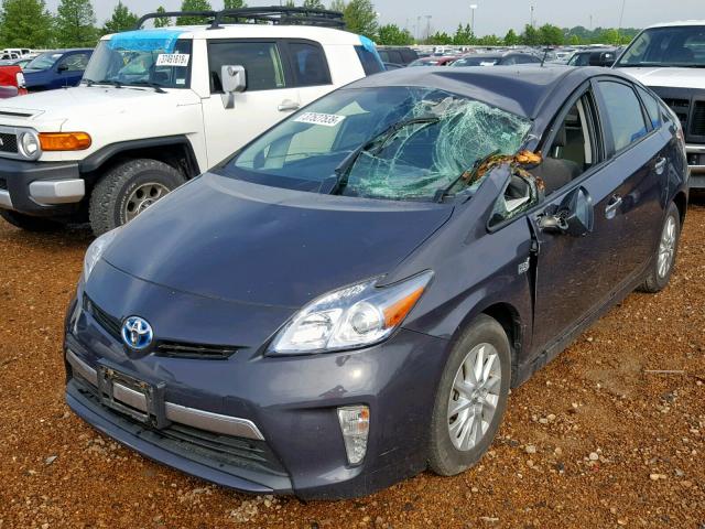 JTDKN3DP8D3040740 - 2013 TOYOTA PRIUS PLUG GRAY photo 2