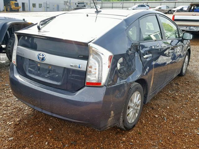 JTDKN3DP8D3040740 - 2013 TOYOTA PRIUS PLUG GRAY photo 4