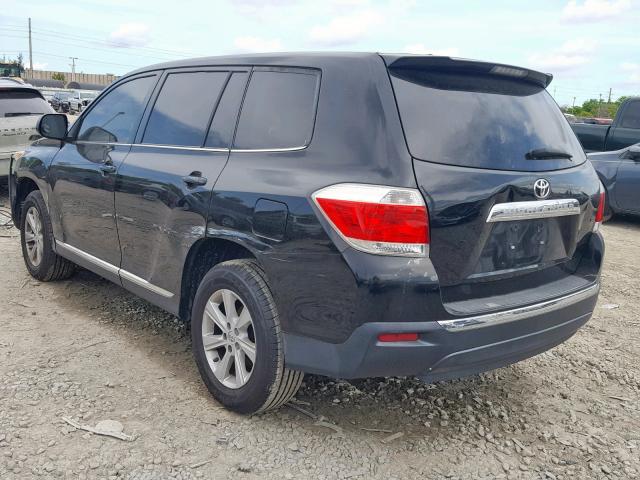 5TDZK3EHXBS039499 - 2011 TOYOTA HIGHLANDER BLACK photo 3