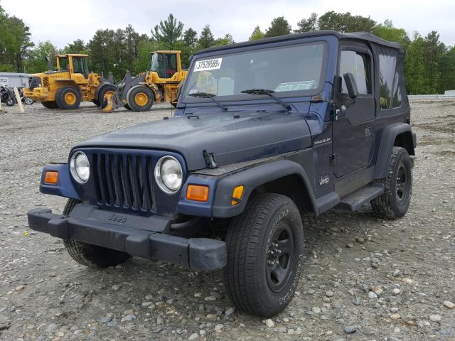 1J4FA29P81P324240 - 2001 JEEP WRANGLER / BLUE photo 2