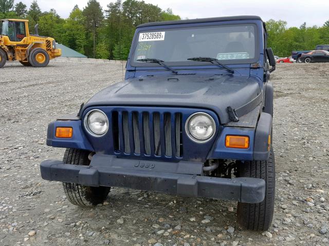 1J4FA29P81P324240 - 2001 JEEP WRANGLER / BLUE photo 9