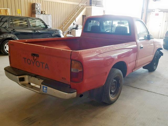 4TANL42N4VZ262177 - 1997 TOYOTA TACOMA RED photo 4