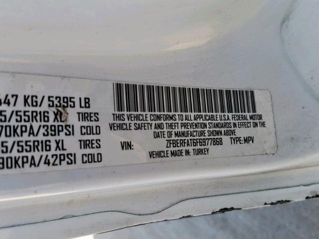 ZFBERFAT6F6977868 - 2015 RAM PROMASTER 白色 照片 10