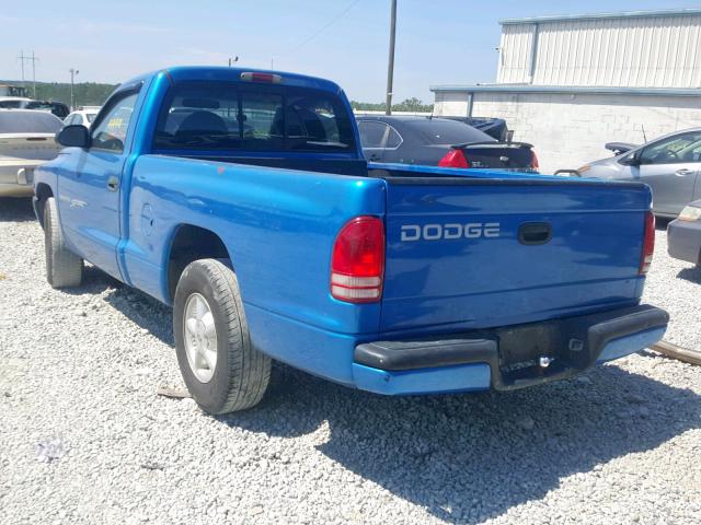 1B7FL26X0XS319544 - 1999 DODGE DAKOTA BLUE photo 3