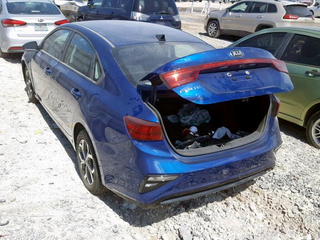 3KPF24AD1KE031099 - 2019 KIA FORTE FE BLUE photo 3