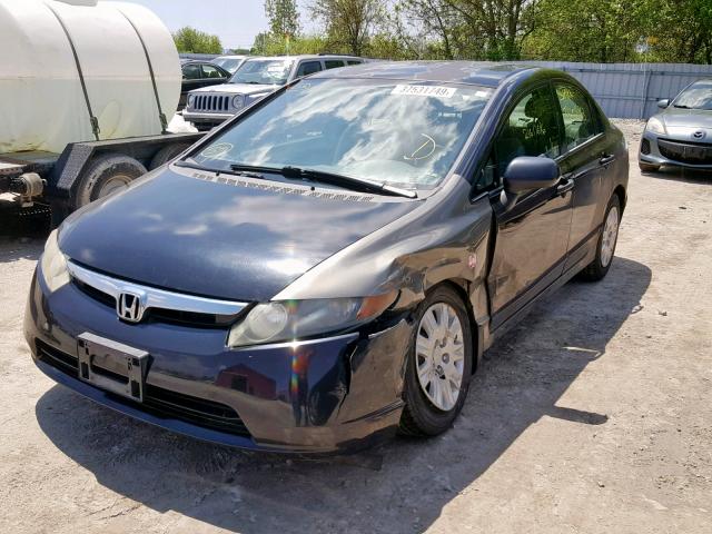 2HGFA15317H014741 - 2007 HONDA CIVIC DX BLACK photo 2