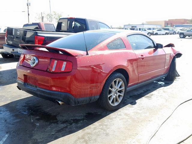 1ZVBP8CH4A5169038 - 2010 FORD MUSTANG GT RED photo 4