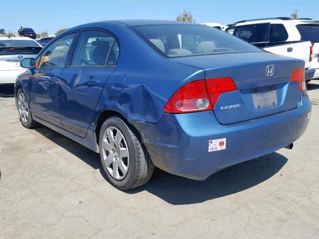 JHMFA16507S002683 - 2007 HONDA CIVIC LX BLUE photo 3