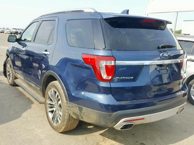 1FM5K8HT8HGD90986 - 2017 FORD EXPLORER P BLUE photo 3