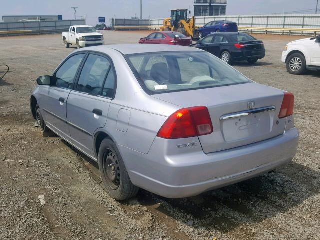 2HGES16281H540757 - 2001 HONDA CIVIC DX SILVER photo 3