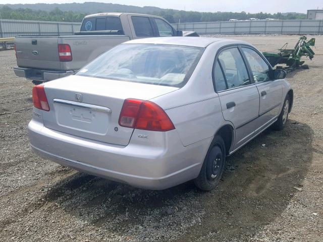 2HGES16281H540757 - 2001 HONDA CIVIC DX SILVER photo 4