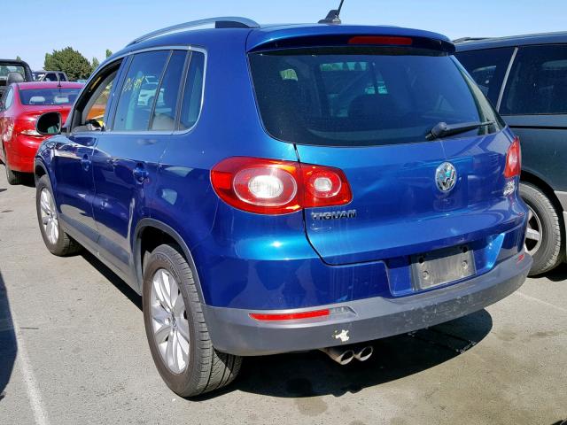 WVGBV75N29W523579 - 2009 VOLKSWAGEN TIGUAN SE BLUE photo 3