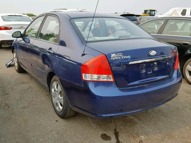 KNAFE222195636073 - 2009 KIA SPECTRA EX BLUE photo 3