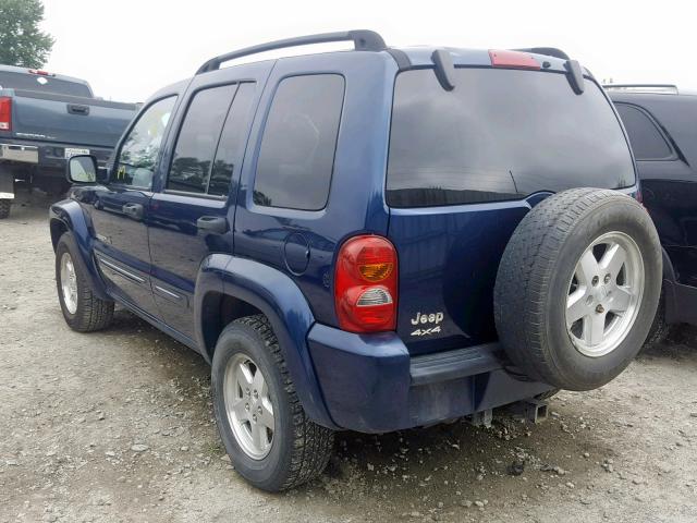 1J4GL58K82W328074 - 2002 JEEP LIBERTY LI BLUE photo 3