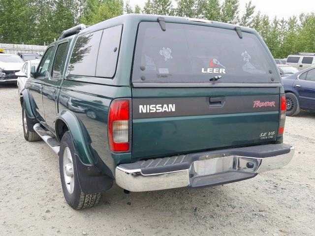 1N6ED27Y9YC387477 - 2000 NISSAN FRONTIER C GREEN photo 3