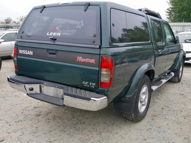 1N6ED27Y9YC387477 - 2000 NISSAN FRONTIER C GREEN photo 4