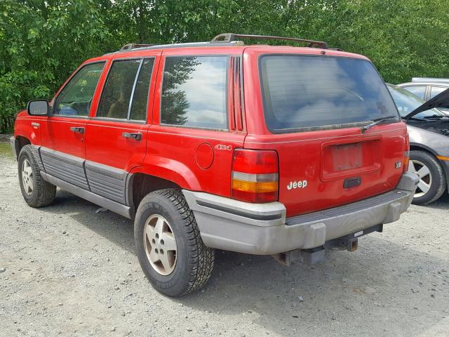 1J4GZ58Y9PC678499 - 1993 JEEP GRAND CHER RED photo 3