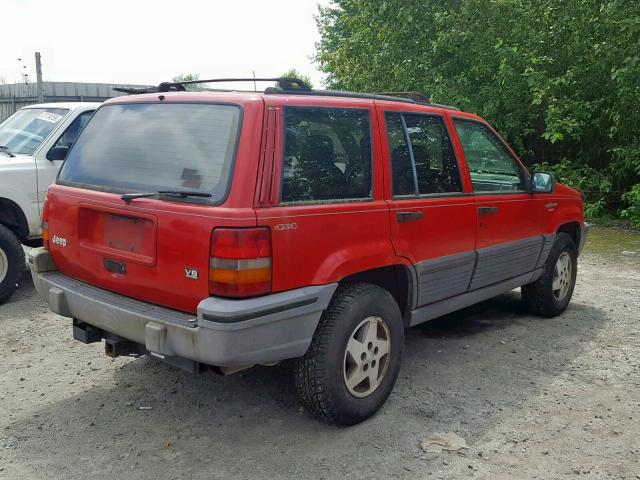 1J4GZ58Y9PC678499 - 1993 JEEP GRAND CHER RED photo 4