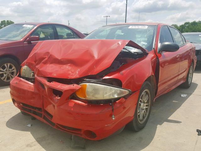 1G2NF52E53C237505 - 2003 PONTIAC GRAND AM S RED photo 2
