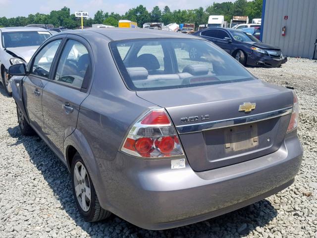 KL1TD56687B138921 - 2007 CHEVROLET AVEO BASE Сұр фото 3