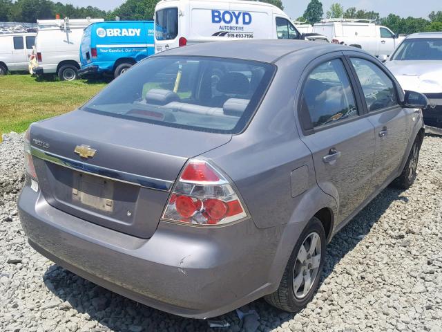 KL1TD56687B138921 - 2007 CHEVROLET AVEO BASE Сұр фото 4