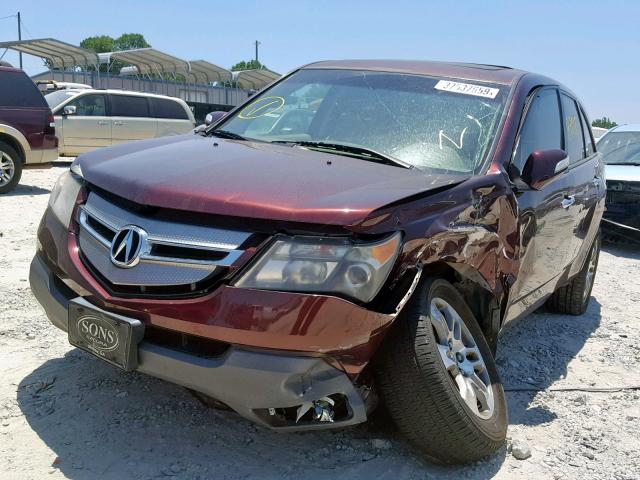 2HNYD28238H537598 - 2008 ACURA MDX BURGUNDY photo 2