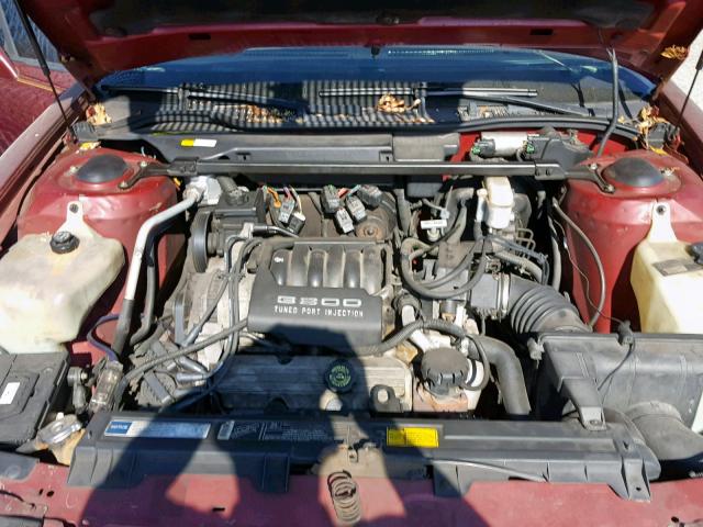 1G4HP53L0PH490660 - 1993 BUICK LESABRE CU BURGUNDY photo 7