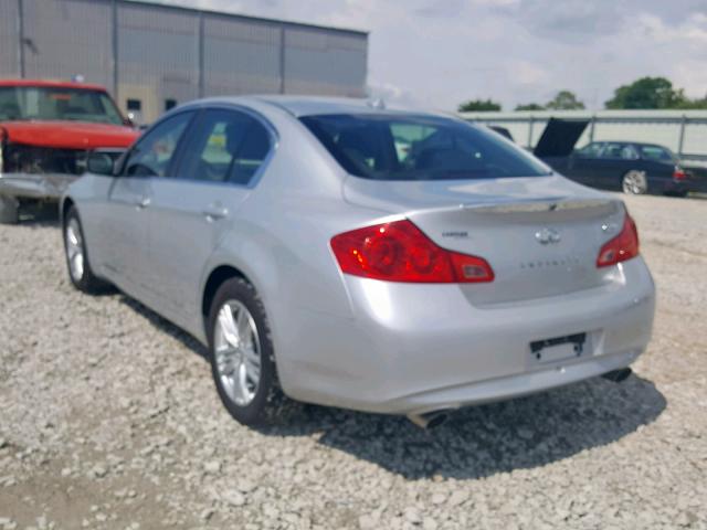 JN1DV6AR8CM730113 - 2012 INFINITI G25 SILVER photo 3