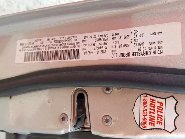 1J4NT4FB5AD541112 - 2010 JEEP COMPASS SP ვერცხლისფერი ფოტო 10