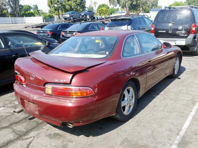 JT8CH32Y0V0053555 - 1997 LEXUS SC 400 RED photo 4