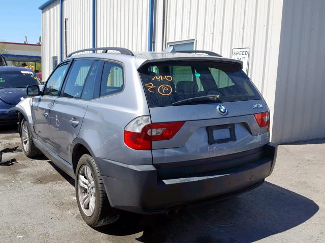 WBXPA93404WC31231 - 2004 BMW X3 3.0I SILVER photo 3