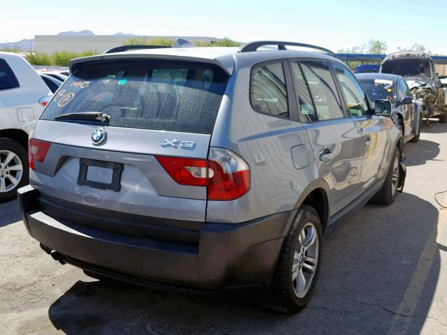 WBXPA93404WC31231 - 2004 BMW X3 3.0I SILVER photo 4