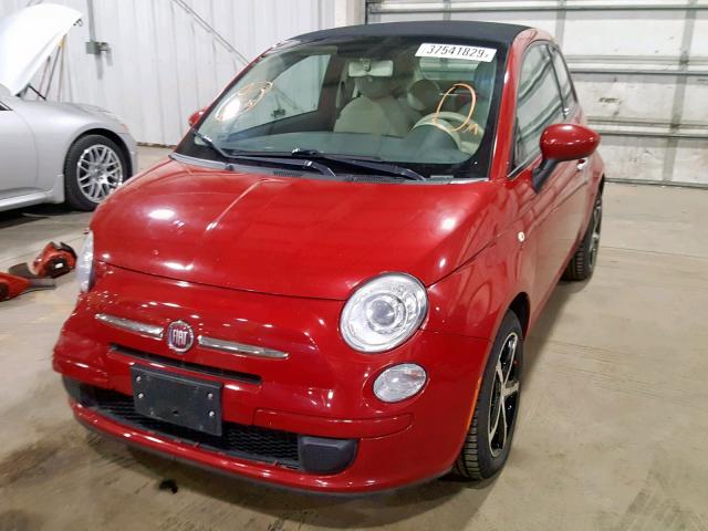 3C3CFFDR2CT108705 - 2012 FIAT 500 POP RED photo 2
