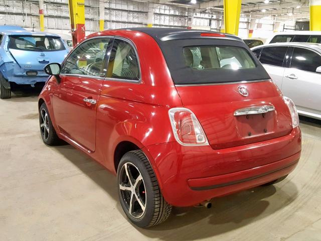 3C3CFFDR2CT108705 - 2012 FIAT 500 POP RED photo 3