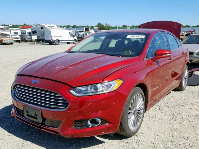 3FA6P0RU9ER256680 - 2014 FORD FUSION TIT RED photo 2