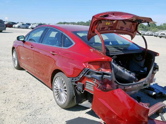 3FA6P0RU9ER256680 - 2014 FORD FUSION TIT RED photo 3