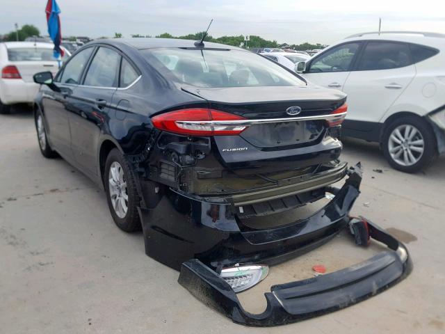 3FA6P0G77HR200352 - 2017 FORD FUSION S BLACK photo 3