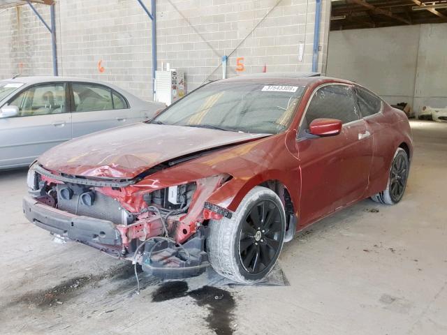 1HGCS228X8A007454 - 2008 HONDA ACCORD EXL RED photo 2