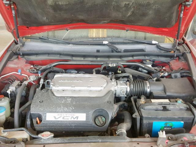 1HGCS228X8A007454 - 2008 HONDA ACCORD EXL RED photo 7