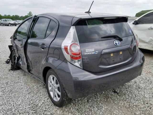 JTDKDTB38D1545580 - 2013 TOYOTA PRIUS C CHARCOAL photo 3