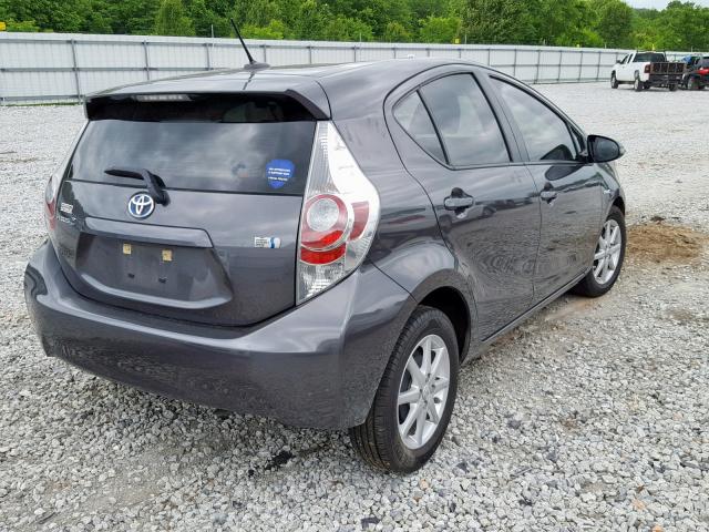 JTDKDTB38D1545580 - 2013 TOYOTA PRIUS C CHARCOAL photo 4