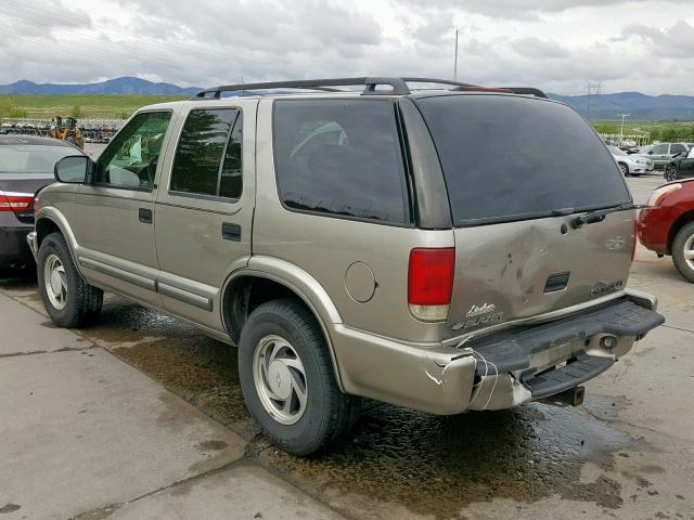 1GNDT13W0Y2150549 - 2000 CHEVROLET BLAZER BEIGE photo 3