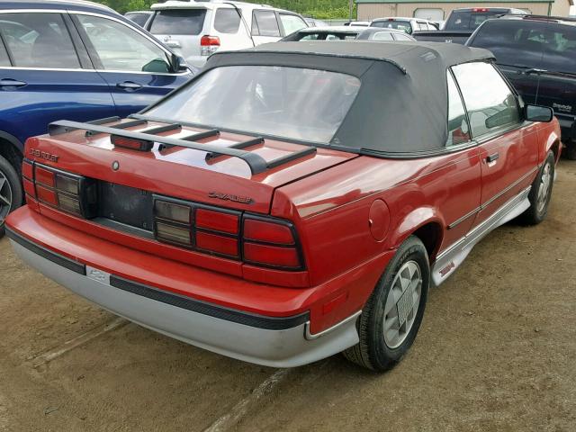 1G1JF31W1J7224113 - 1988 CHEVROLET CAVALIER Z RED photo 4