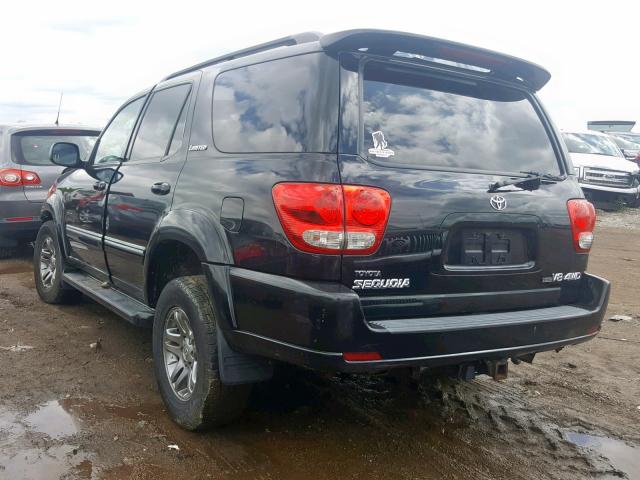 5TDBT48A37S290018 - 2007 TOYOTA SEQUOIA LI BLACK photo 3